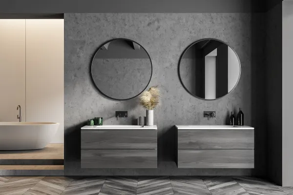 Moderné zrkadlo Sander 50 cm čierne