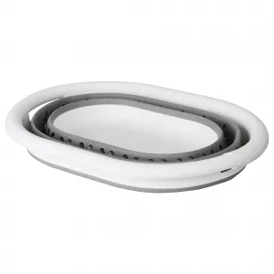 Oválna skladacia misa 50 x 37 cm bielo-sivá OVAL COMPACT 25L