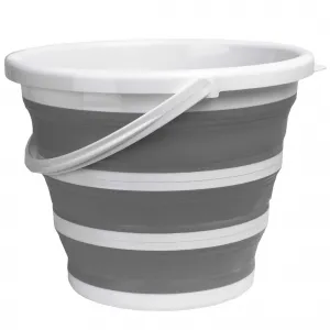 Asmar 10 litrové kompaktné skladacie vedro 32 cm bielo-sivé