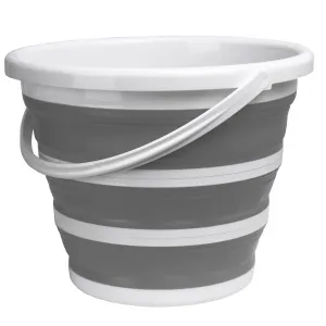 Asmar 10 litrové kompaktné skladacie vedro 32 cm bielo-sivé