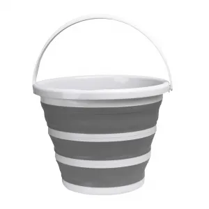 Asmar 10 litrové kompaktné skladacie vedro 32 cm bielo-sivé