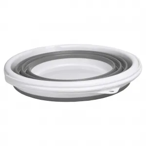 Asmar 10 litrové kompaktné skladacie vedro 32 cm bielo-sivé