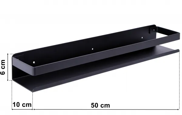 Kúpeľňová polička Megara Loft 50 cm čierna
