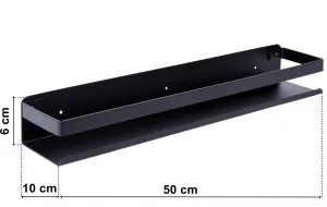 Kúpeľňová polička Megara Loft 50 cm čierna