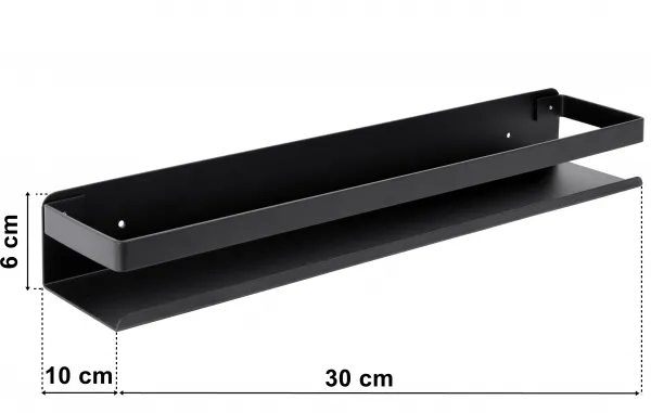 Loftová kúpeľňová polička Megara 30 cm čierna