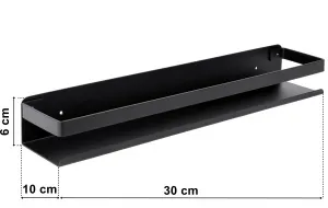 Loftová kúpeľňová polička Megara 30 cm čierna