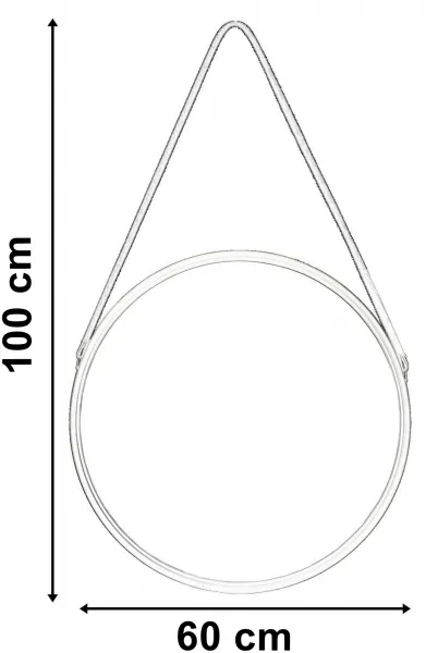 Kapitánske okrúhle zrkadlo na popruhu Mirage 60 cm čierne