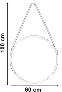 Kapitánske okrúhle zrkadlo na popruhu Mirage 60 cm čierne