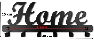 Nástenný vešiak HOME čierny