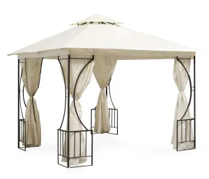 Záhradný altánok Outsunny s moskytiérou 3x3m BEIGE