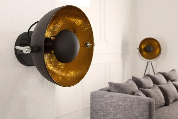 LuxD 16802 Nástenná lampa STAGE čierno zlatá