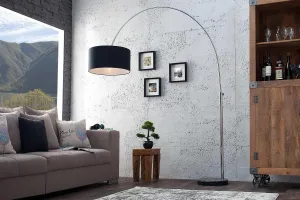 LuxD 16845 Dizajnová stojanová lampa Arch čierna Stojanové svietidlo