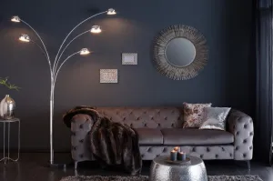 Stojací lampa QUITO Dekorhome Chróm