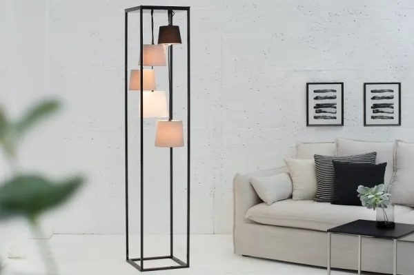 LuxD 20281 Dizajnová stojanová lampa Shadow II čierno-sivá Stojanové svietidlo