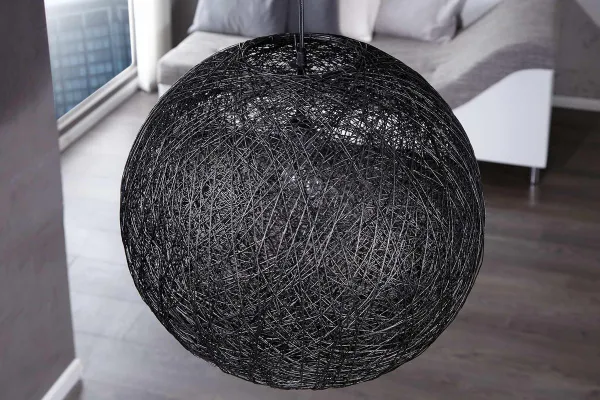 Závesná lampa FUNAFUTI 45 cm Dekorhome Čierna