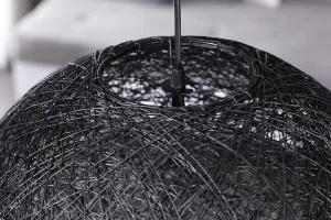 Závesná lampa FUNAFUTI 45 cm Dekorhome Čierna