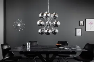 LuxD 21148 Dizajnové závesné svietidlo Lilyana, 72 cm, strieborné závesné svietidlo