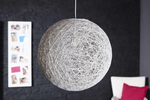 Závesná lampa FUNAFUTI 45 cm Dekorhome Biela