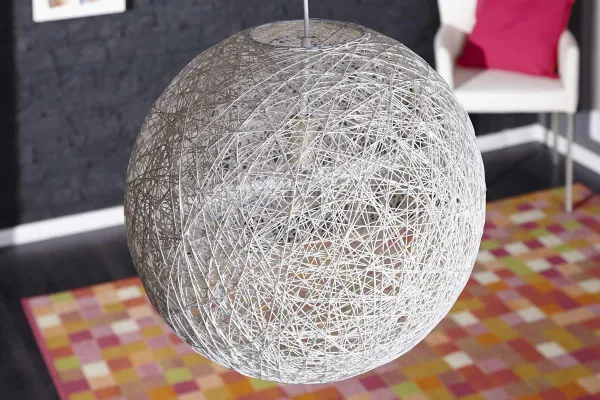 Závesná lampa FUNAFUTI 45 cm Dekorhome Biela
