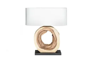 LuxD 21562 Dizajnová stolná lampa Deandre, 61 cm orech