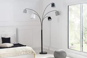 Stojací lampa LANSING Dekorhome Biela / sivá