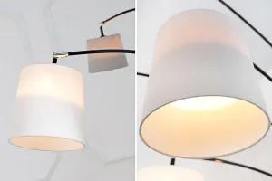 Stojací lampa LANSING Dekorhome Biela / sivá