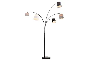 Stojací lampa LANSING Dekorhome Biela / sivá