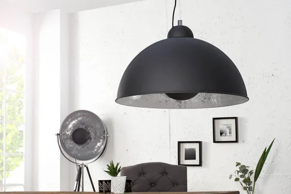 LuxD 17825 Lampa Atelier čierno-strieborná závesné svietidlo