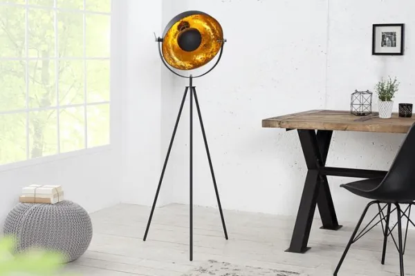 LuxD 20499 Stojanová lampa STAGE 140 čierno zlatá Stojanové svietidlo