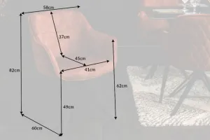 Otočné jedálenské kreslo 2 ks KAINEUS Dekorhome Hnedá