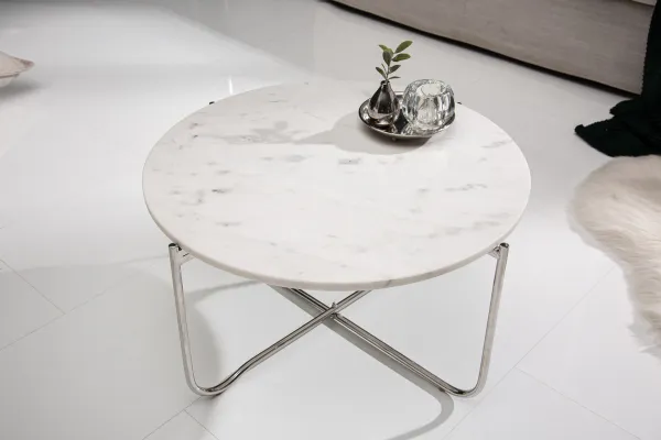 LuxD Dizajnový konferenčný stolík Tristen 62 cm mramor biely