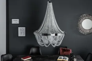 LuxD 21153 Dizajnový luster Finn, 70 cm, strieborný závesné svietidlo