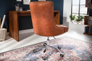 Chesterfield kancelárske kreslo KELEOS Dekorhome Svetlo hnedá
