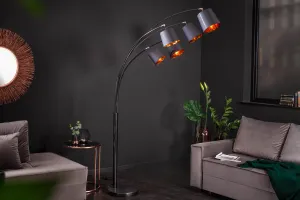 Stojací lampa LANSING Dekorhome Čierna / zlatá