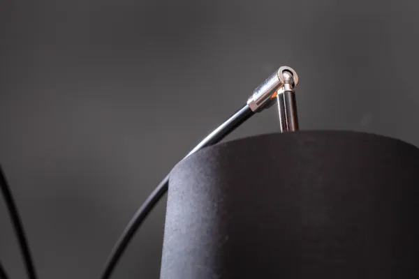 Stojací lampa LANSING Dekorhome Čierna / zlatá