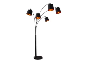 Stojací lampa LANSING Dekorhome Čierna / zlatá