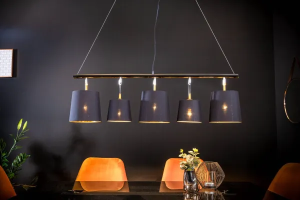 LuxD 22862 Závesné svietidlo Shadow 100 cm čierna - zlatá závesné svietidlo