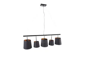 LuxD 22862 Závesné svietidlo Shadow 100 cm čierna - zlatá závesné svietidlo