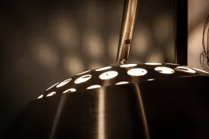 Stojaca lampa BANGUI 170 - 210 cm Dekorhome Strieborná / čierna
