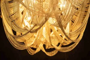 LuxD 21153 Dizajnový luster Finn, 70 cm, strieborný závesné svietidlo
