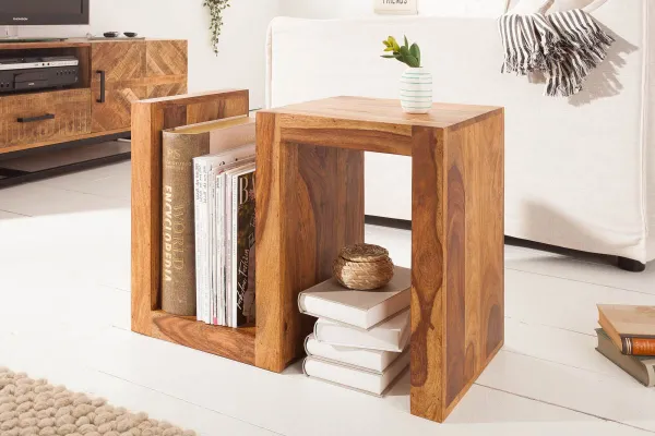 LuxD Dizajnový odkladací stolík Ari, 60 cm, sheesham