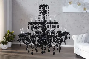 Závesná lampa SEATTLE luster Dekorhome Čierna