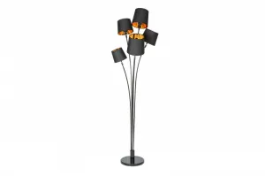 Stojací lampa LANSING Dekorhome Čierna / zlatá