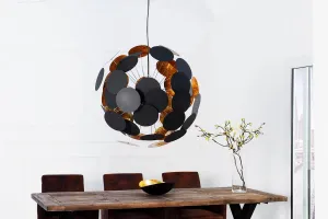 Závesná lampa MALABO Dekorhome Čierna / zlatá