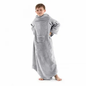 Detská deka s rukávmi DecoKing Lazy sivá, velikost 90x105
