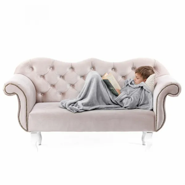 Detská deka s rukávmi DecoKing Lazy sivá, velikost 90x105