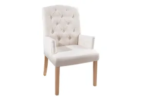 LuxD 23782 Dizajnová stolička s podrúčkami Queen béžová