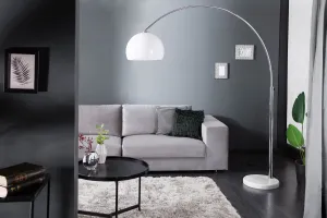 Stojaca lampa BANGUI 175 - 205 cm Dekorhome Biela