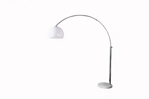 Stojaca lampa BANGUI 175 - 205 cm Dekorhome Biela