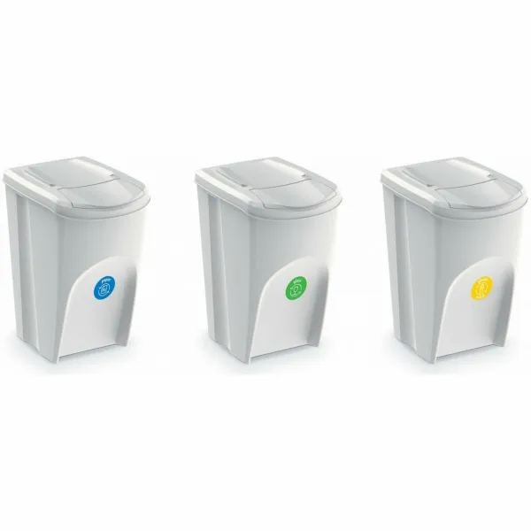 Kôš na triedený odpad Sortibox 35 l, 3 ks​, popolavo sivá